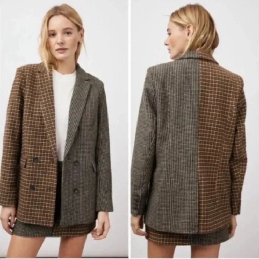 RAILS Blazer Womens Brown Plaid Houndstooth Wool Blend Cody Jacket Size XL